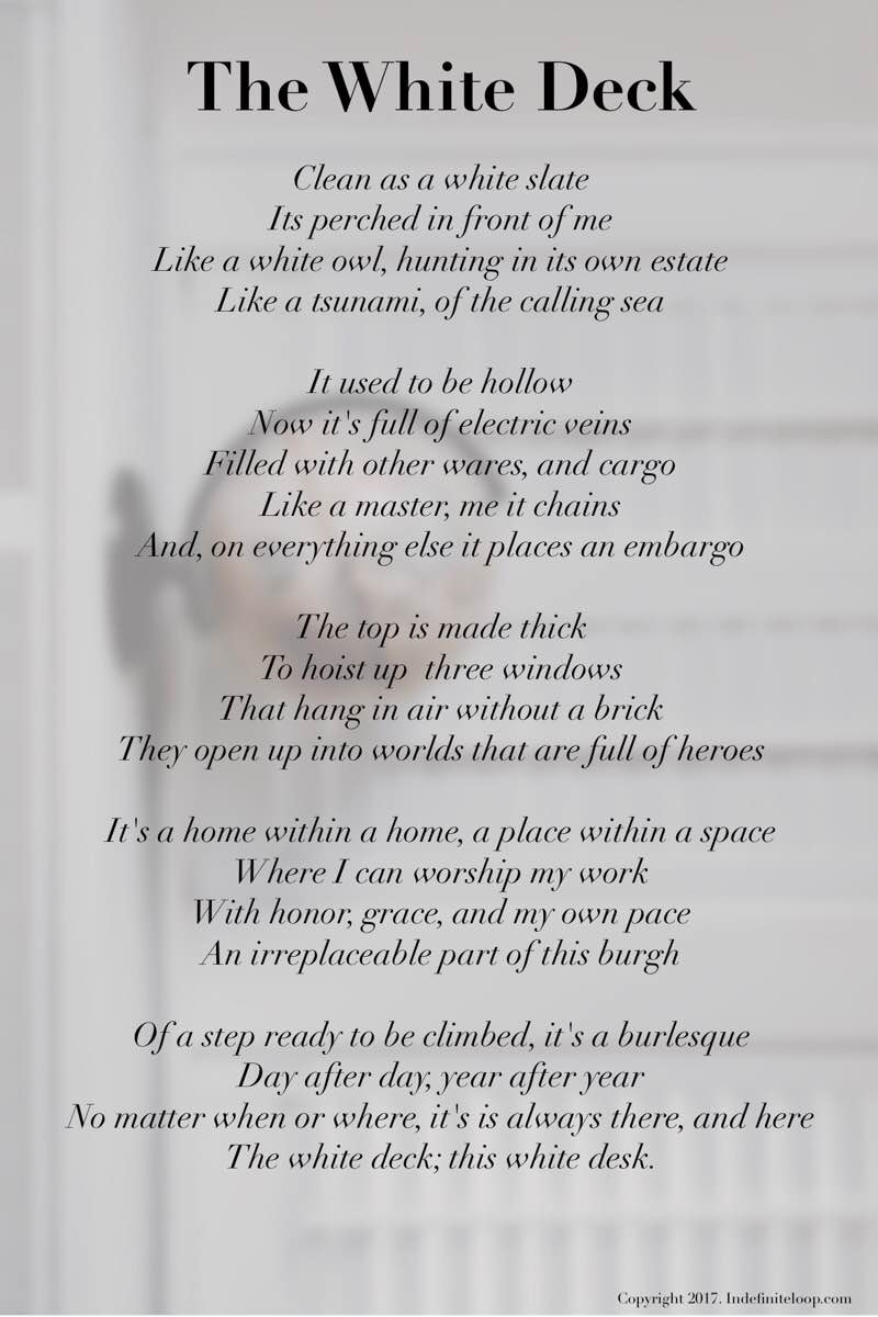 The White Deck - Poem - Copyright indefiniteloop.com