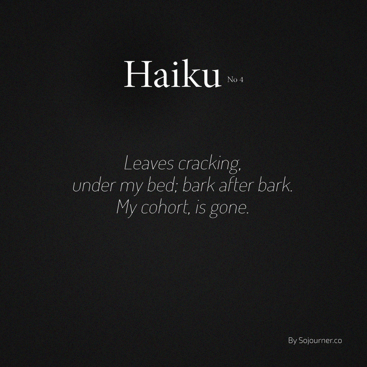 Haiku No. 4 - A Farewell - By indefiniteloop.com